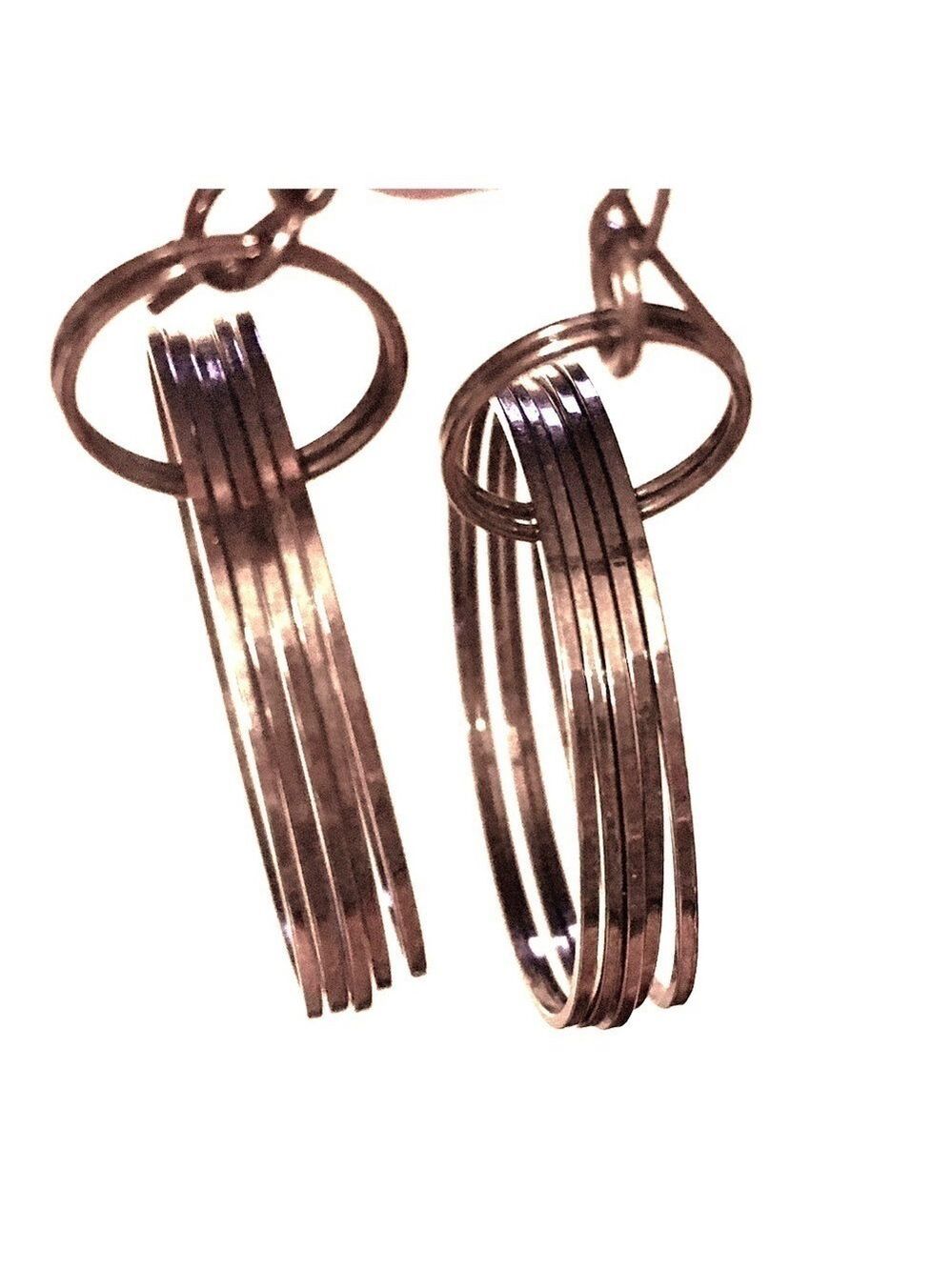 Express Silver Dangly Circle Hoop Earrings